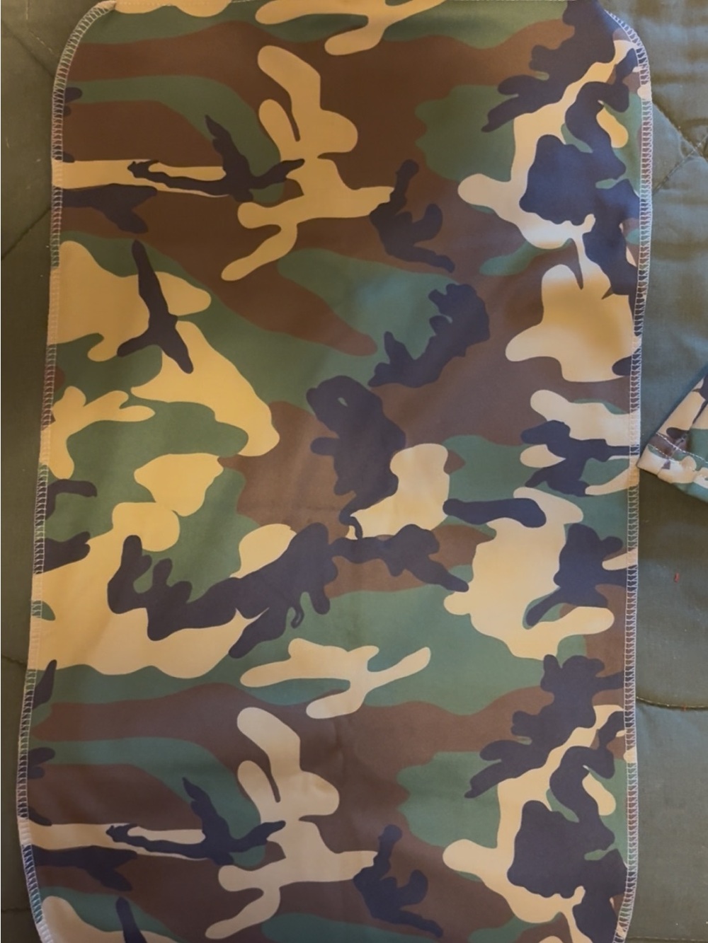 Camouflage Green Camo swaddle blanket and cap for infants